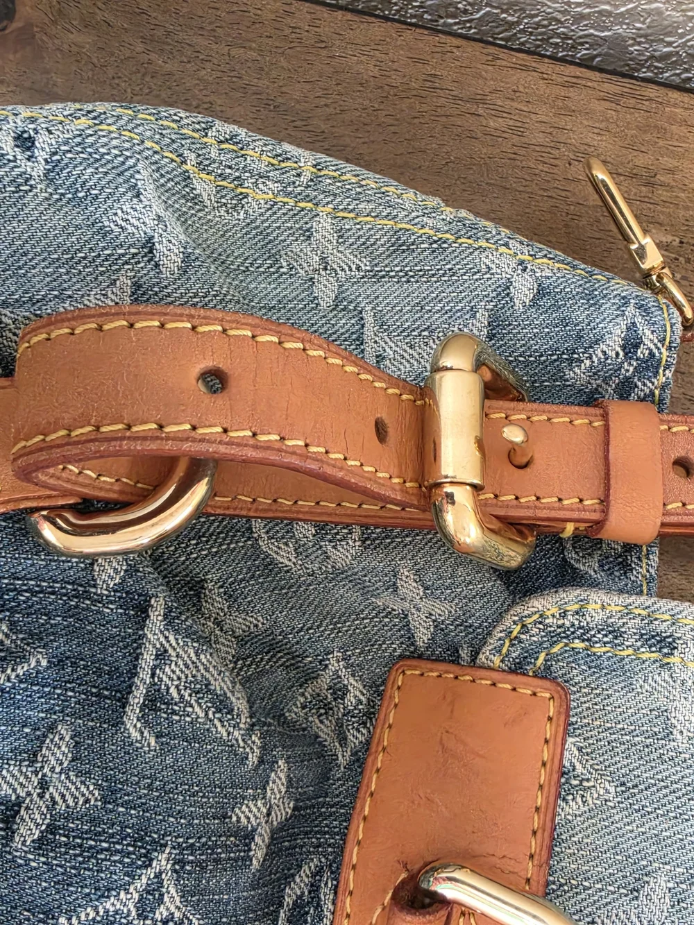 Louis Vuitton Blue Denim Mini Backpack with Vachetta Leather Trim